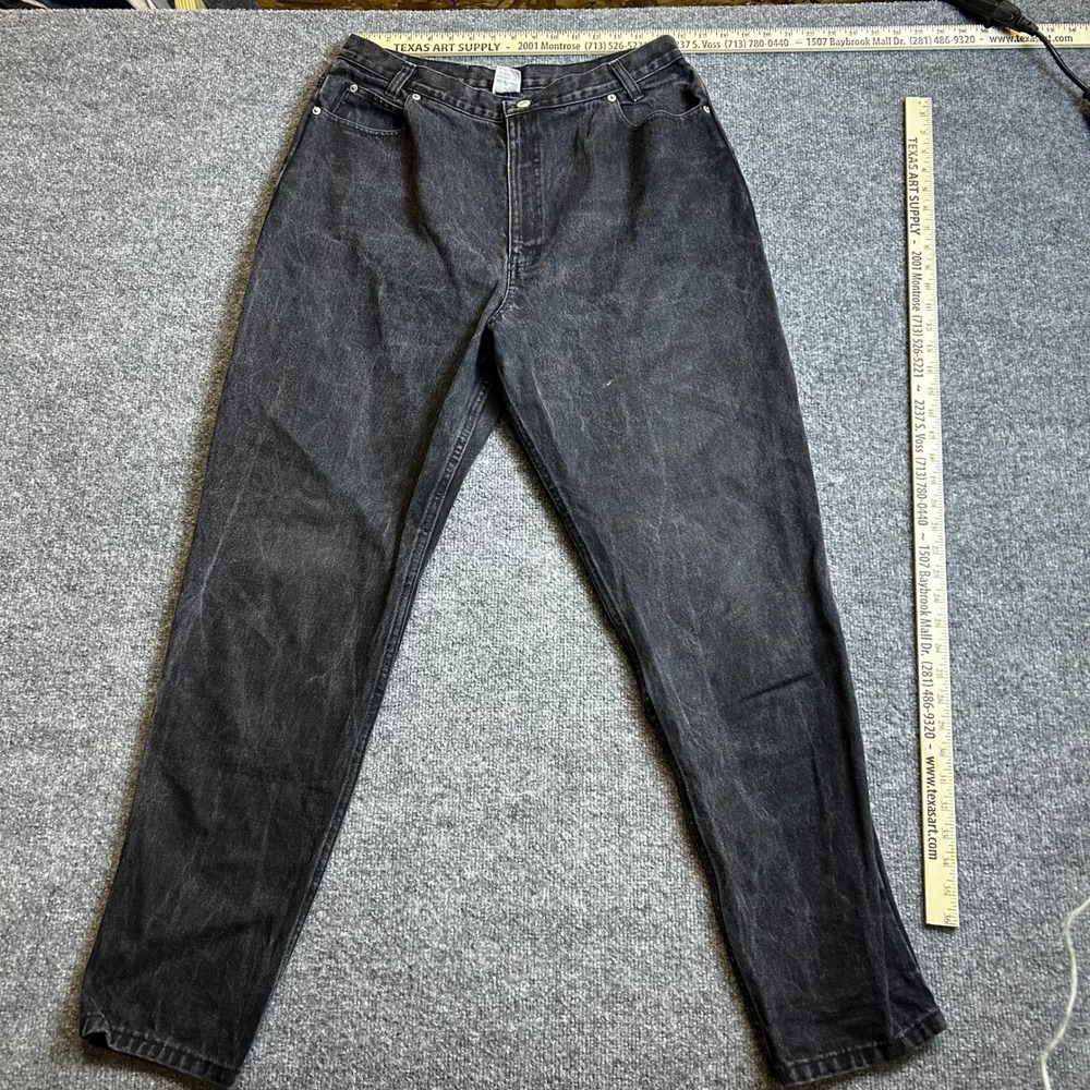 Dungarees Jeans Womens Size 18 Average Faded Black Cotton Tapered